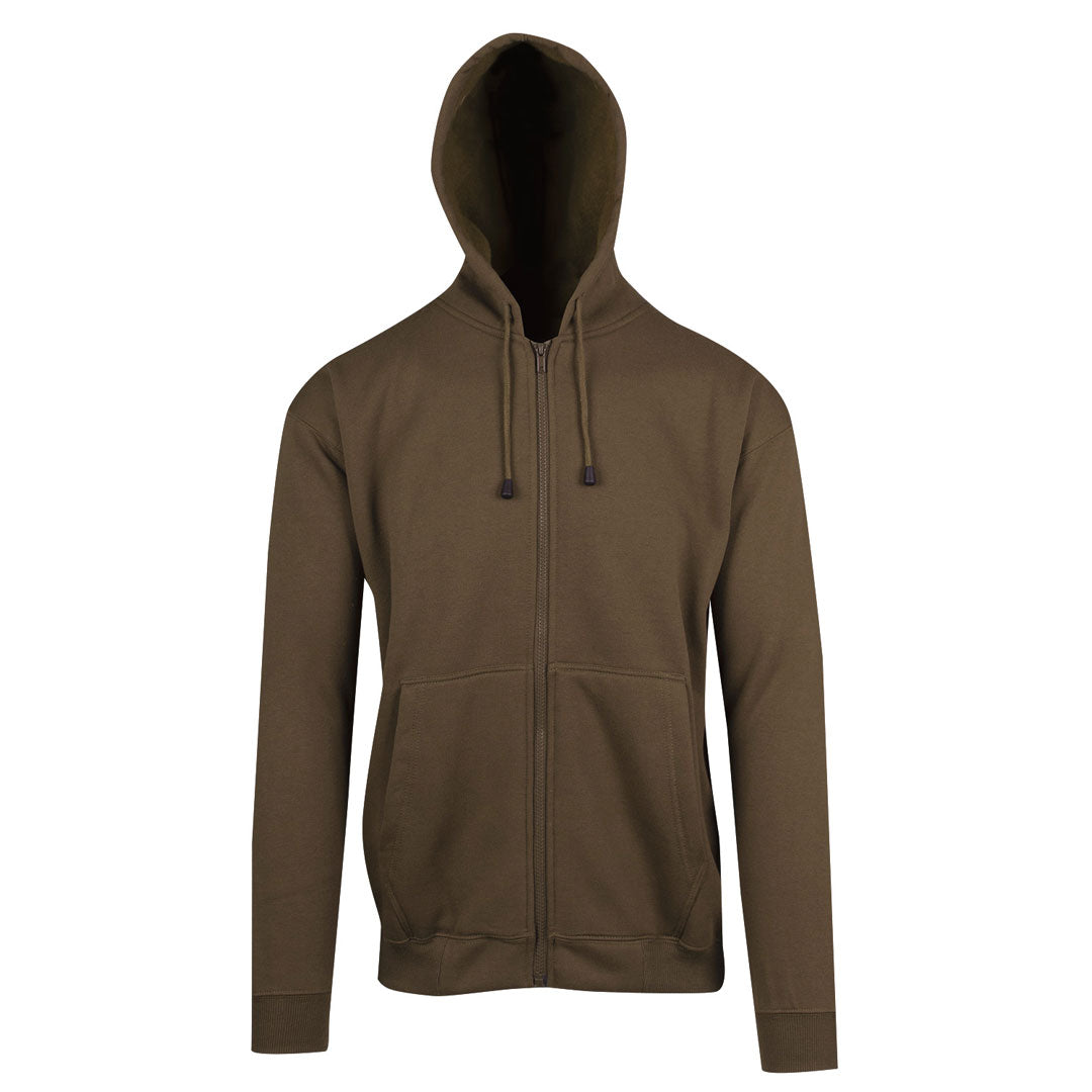 House of Uniforms The Kangaroo Pocket Zipped Hoodie | Mens Ramo Khaki