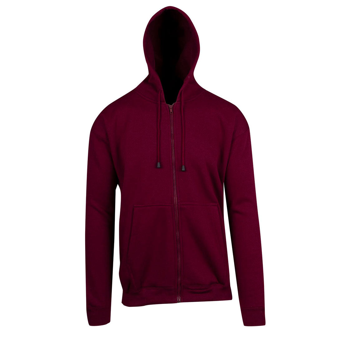 House of Uniforms The Kangaroo Pocket Zipped Hoodie | Mens Ramo Maroon