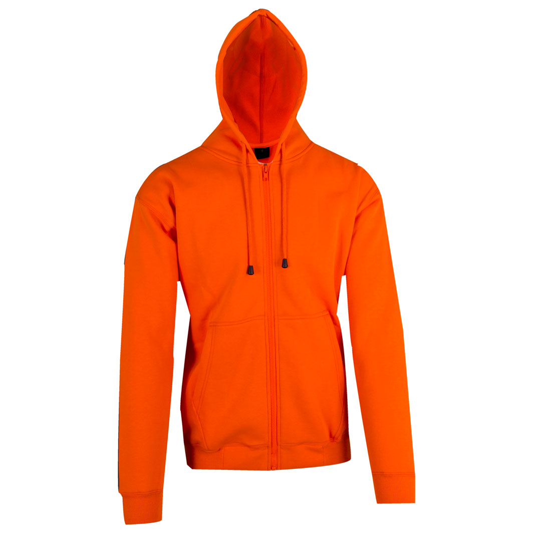 House of Uniforms The Kangaroo Pocket Zipped Hoodie | Mens Ramo Orange