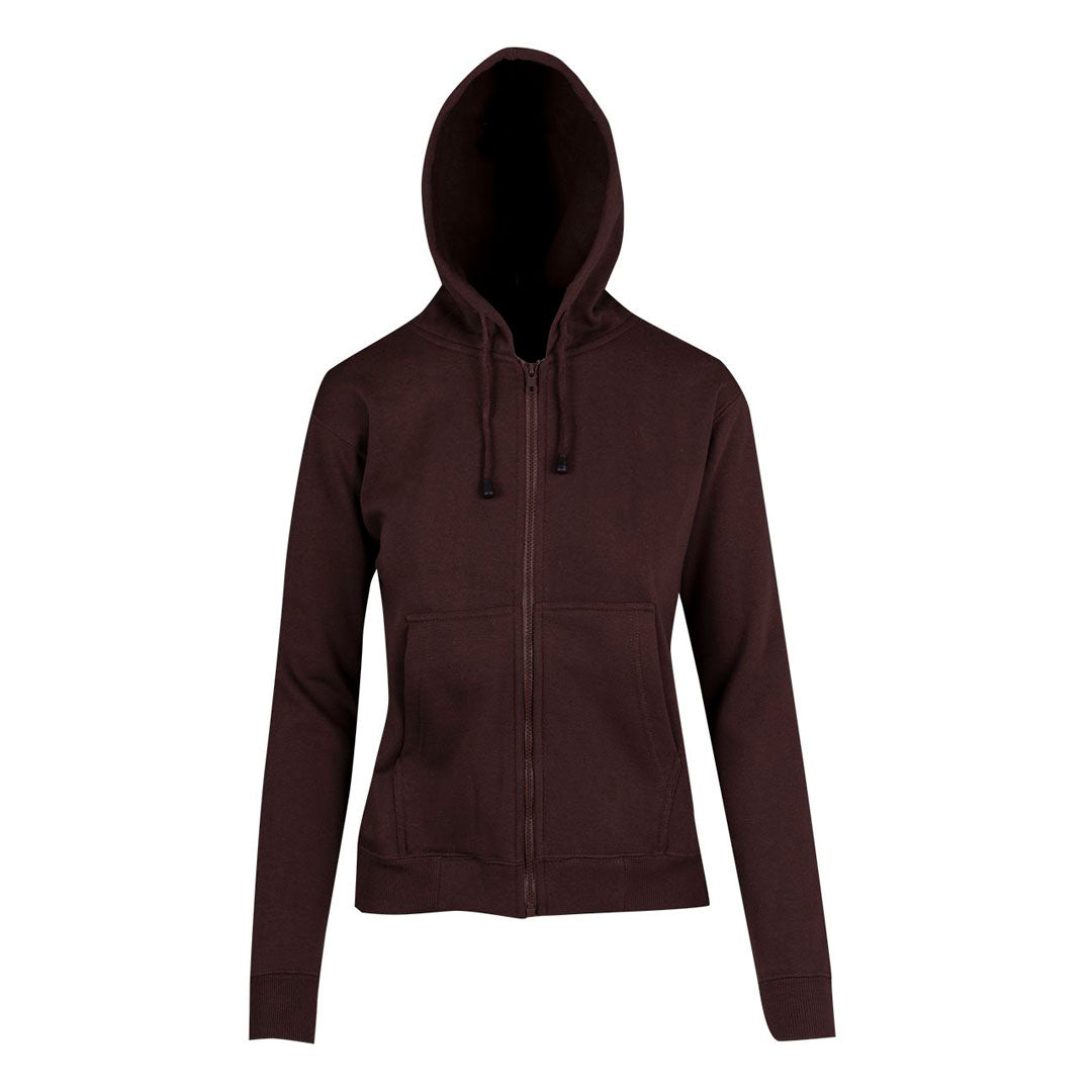 House of Uniforms The Kangaroo Pocket Zipped Hoodie | Ladies Ramo Brown