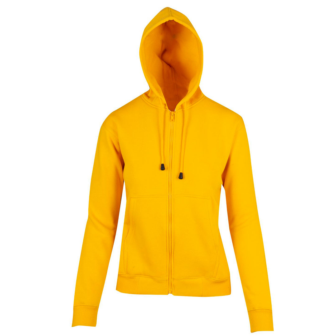 House of Uniforms The Kangaroo Pocket Zipped Hoodie | Ladies Ramo Gold