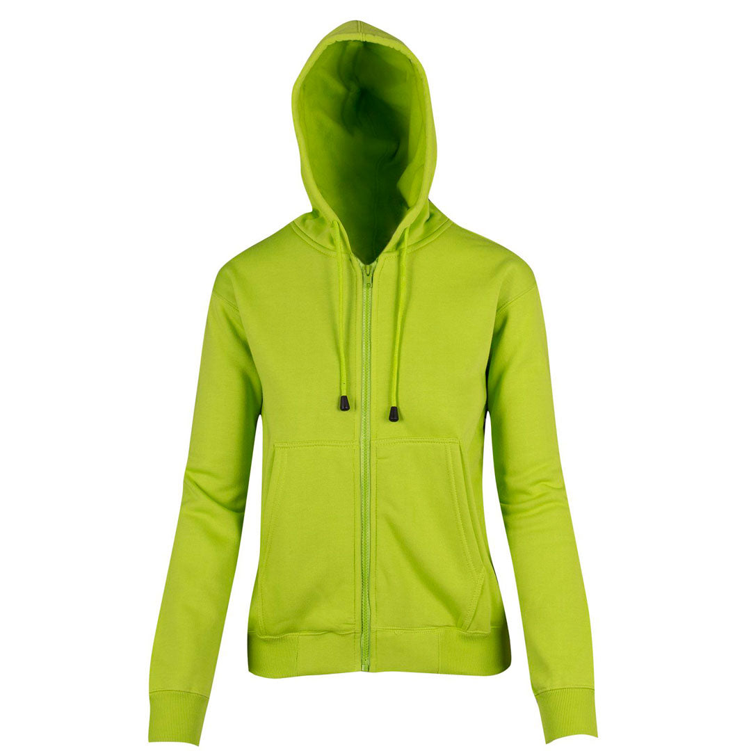 House of Uniforms The Kangaroo Pocket Zipped Hoodie | Ladies Ramo Lime