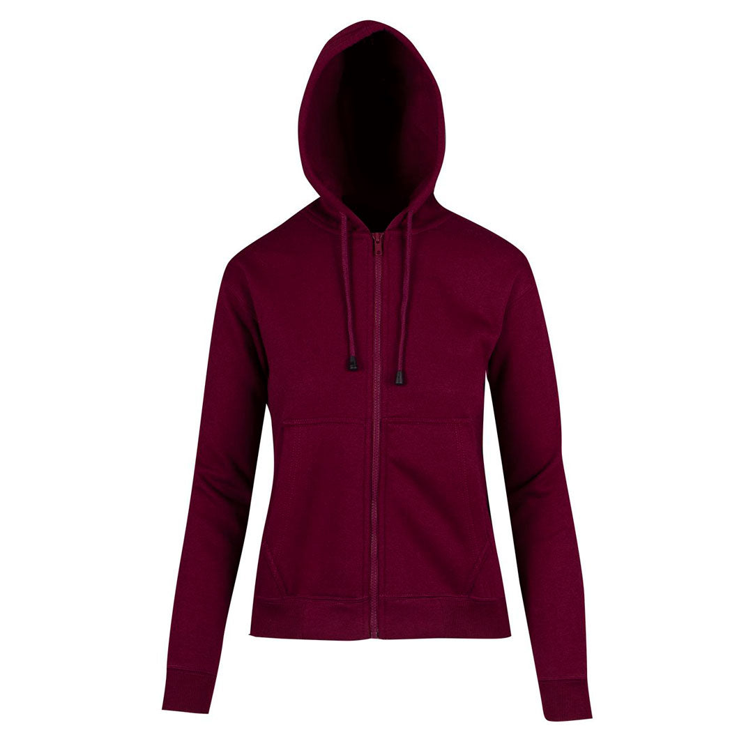 House of Uniforms Kangaroo Pocket Zipper Hoodie | Women Ramo Maroon