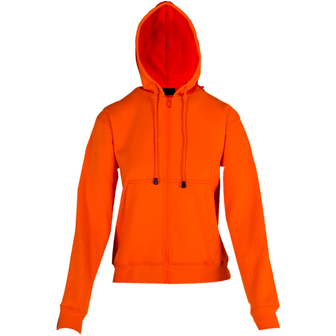 House of Uniforms The Kangaroo Pocket Zipped Hoodie | Ladies Ramo Orange