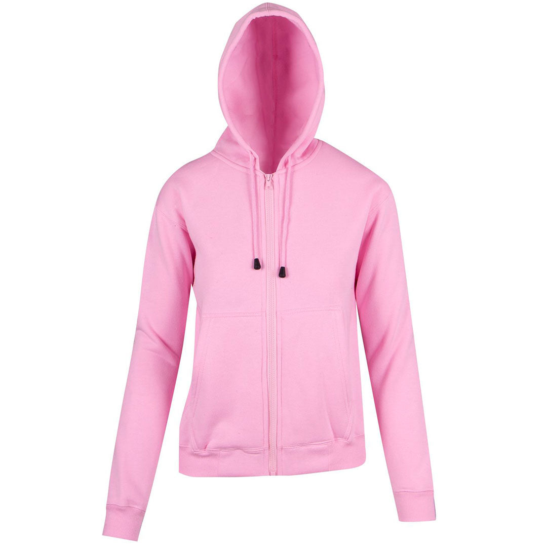 House of Uniforms The Kangaroo Pocket Zipped Hoodie | Ladies Ramo Pink