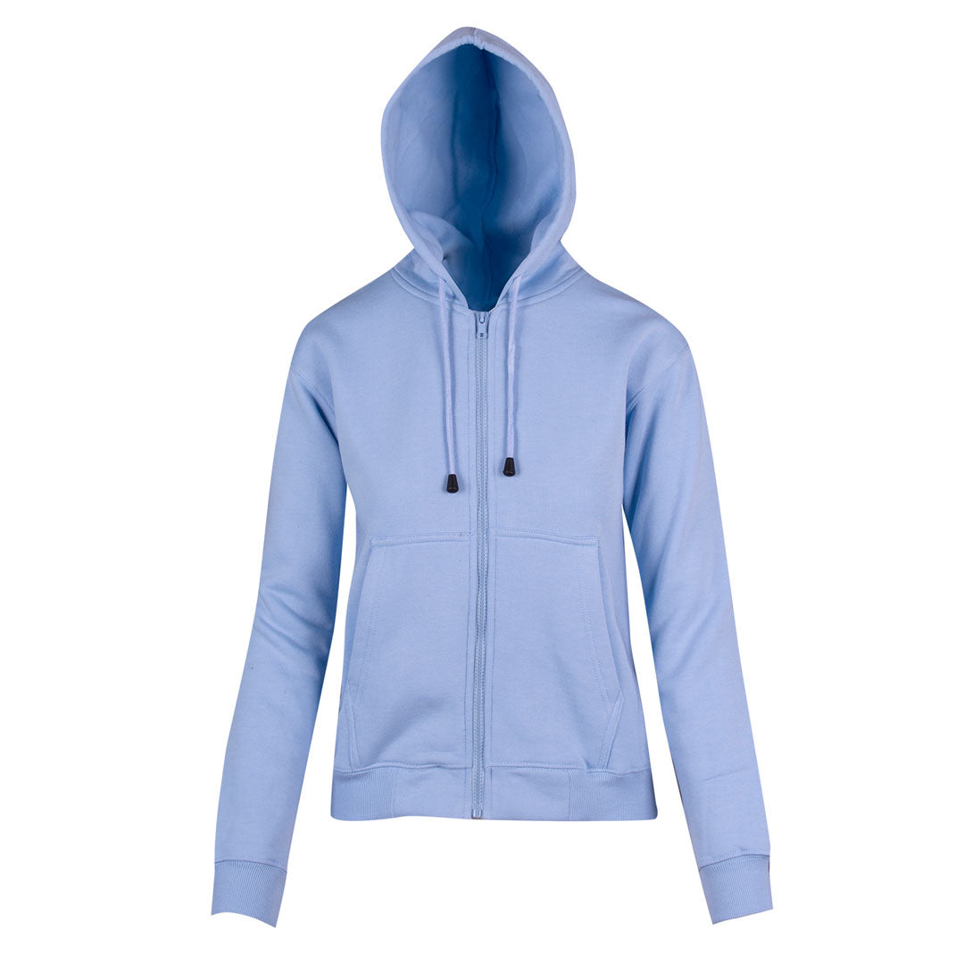 House of Uniforms The Kangaroo Pocket Zipped Hoodie | Ladies Ramo Sky Blue