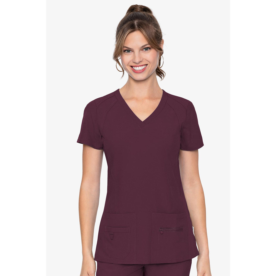 House of Uniforms The Activate V Neck Racer Scrub Top | Ladies Med Couture Extra Small