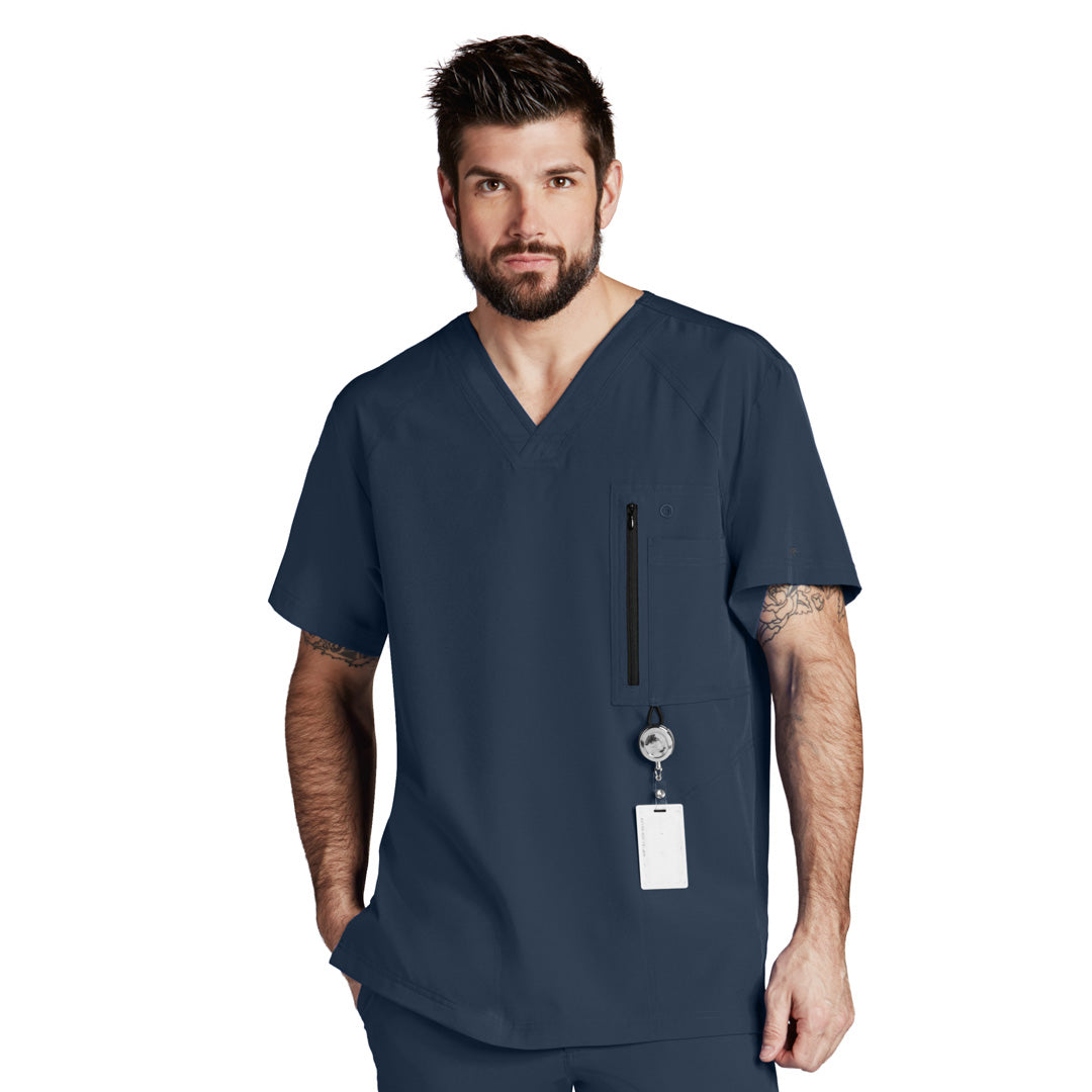 House of Uniforms The Amplify Scrub Top | Mens | Barco One Barco One Steel