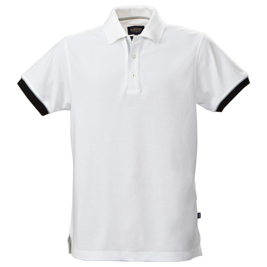 House of Uniforms The Anderson Polo | Mens | Short Sleeve James Harvest White with Black/White/Grey Trim