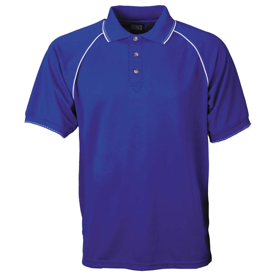 House of Uniforms The Cool Dry Original Polo | Mens | Short Sleeve Stencil Royal/White