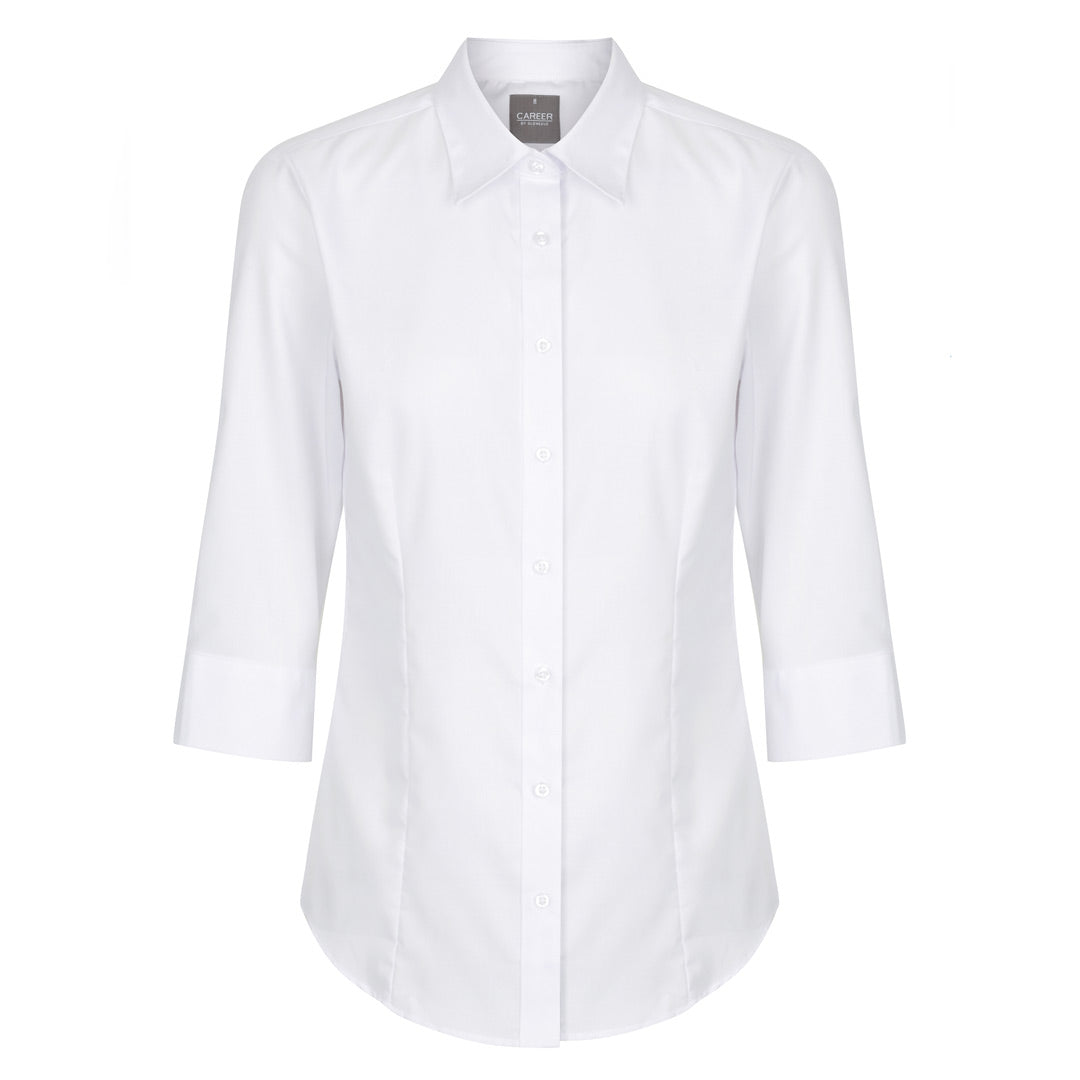 House of Uniforms The Oxford Shirt | Ladies | 3/4 Sleeve Gloweave White