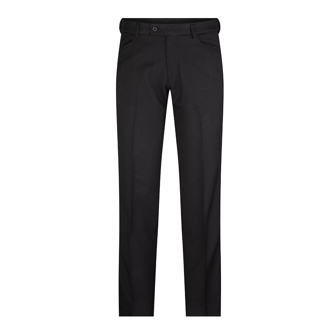 House of Uniforms The Mens Flex Waist Slim Cut Pant | Mechanical Stretch LSJ Collection Black