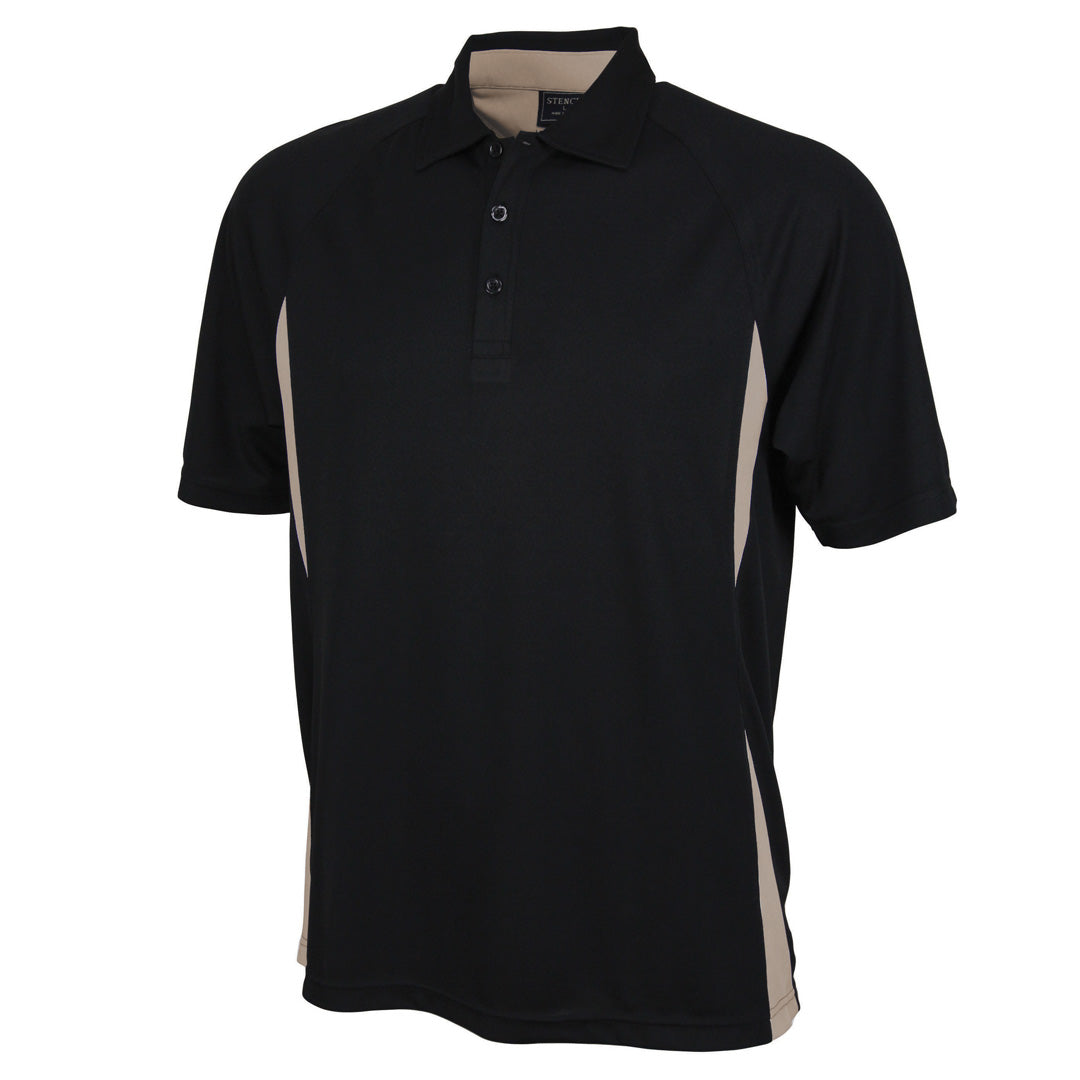 House of Uniforms The Arctic Polo | Mens | Short Sleeve Stencil Black