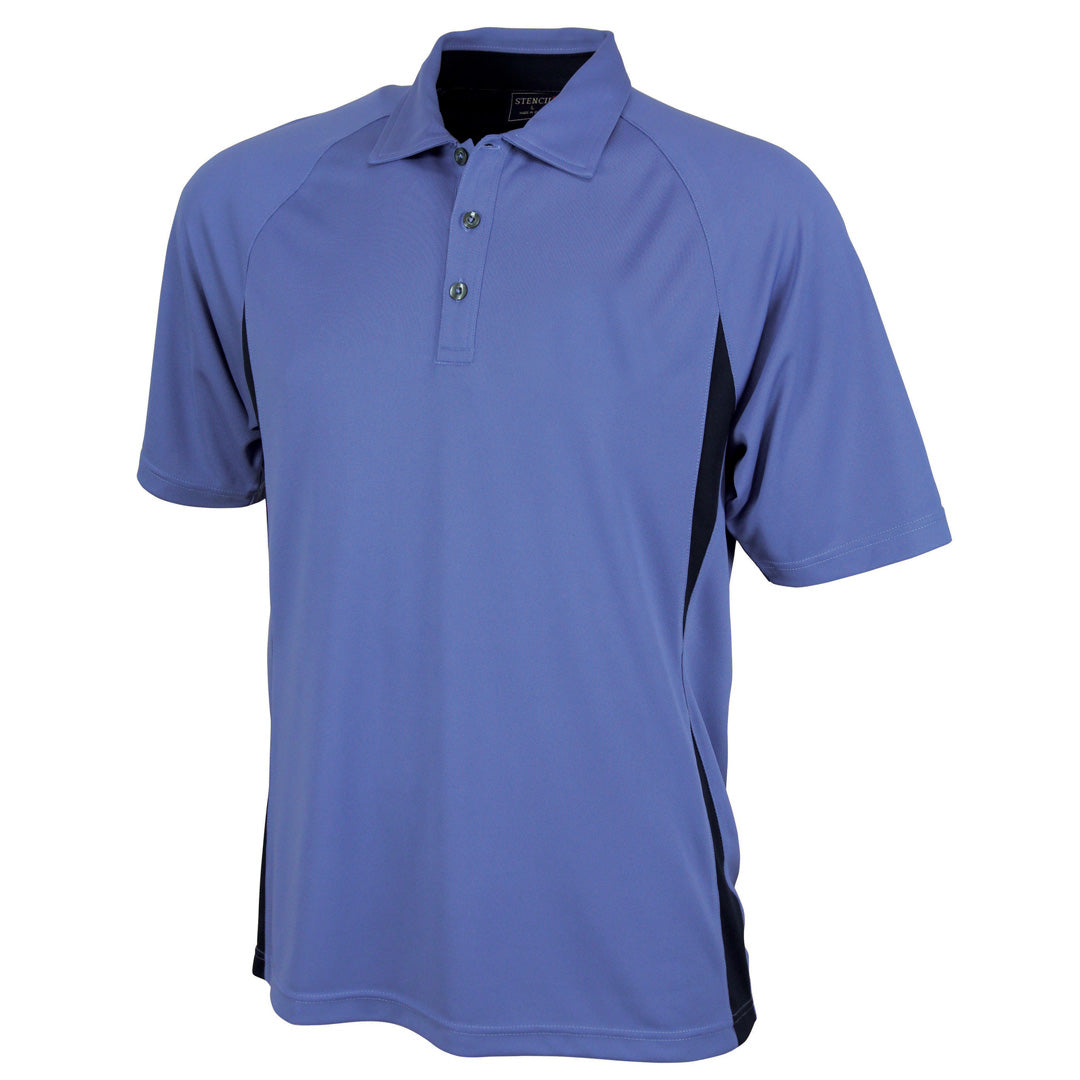 House of Uniforms The Arctic Polo | Mens | Short Sleeve Stencil Dusty Blue