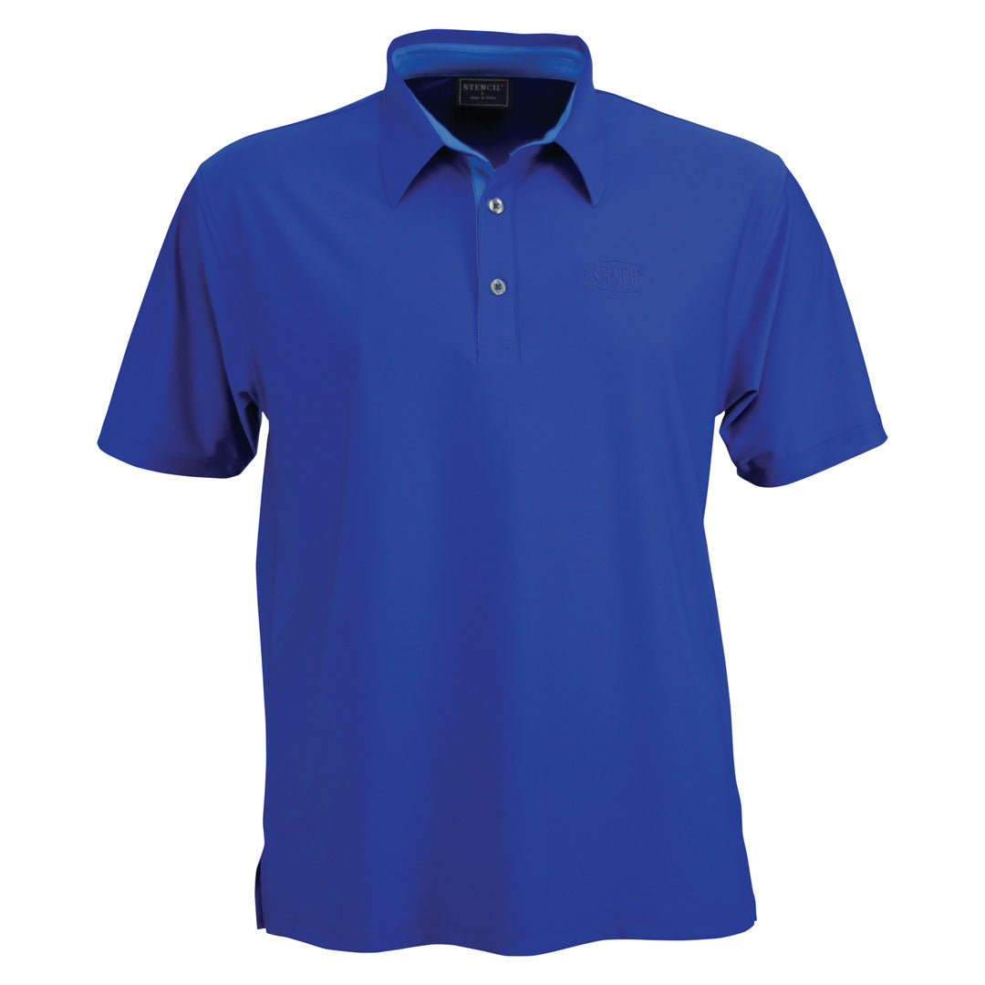 House of Uniforms The Argent Polo | Mens | Short Sleeve Stencil Royal Blue