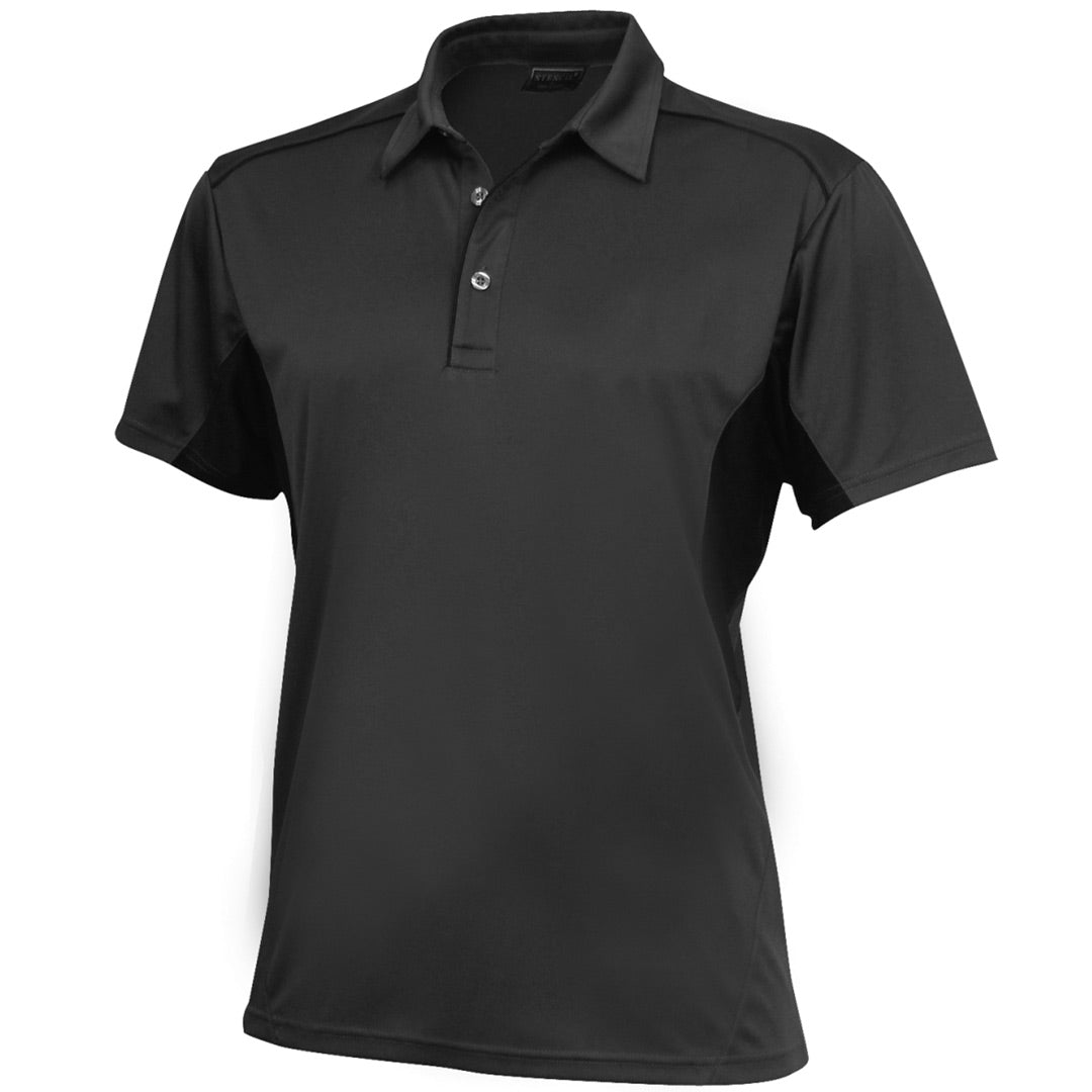 House of Uniforms The Freshen Polo | Mens | Short Sleeve Stencil Charcoal/Black