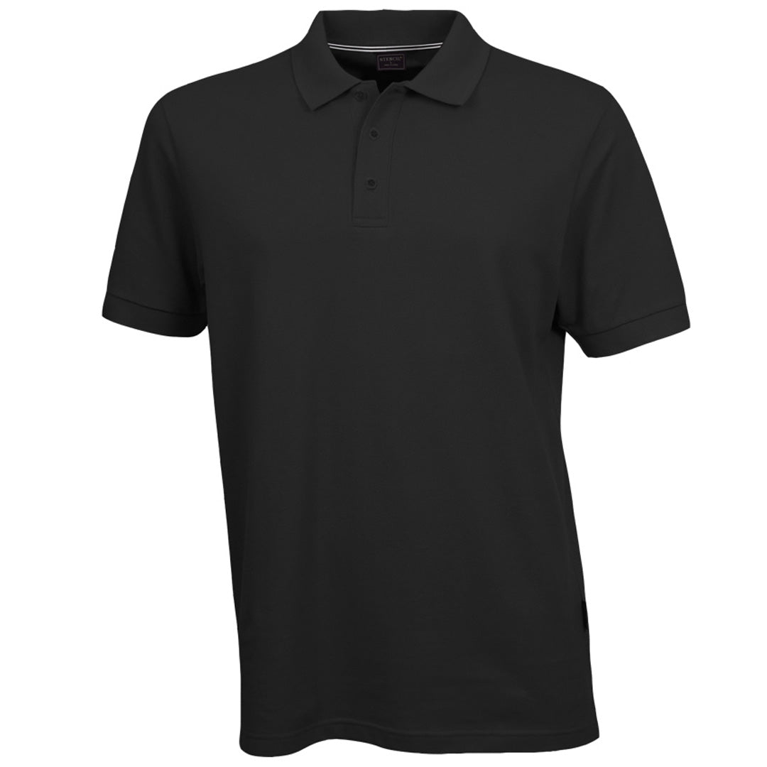 House of Uniforms The Oceanic Polo | Mens | Short Sleeve Stencil Black