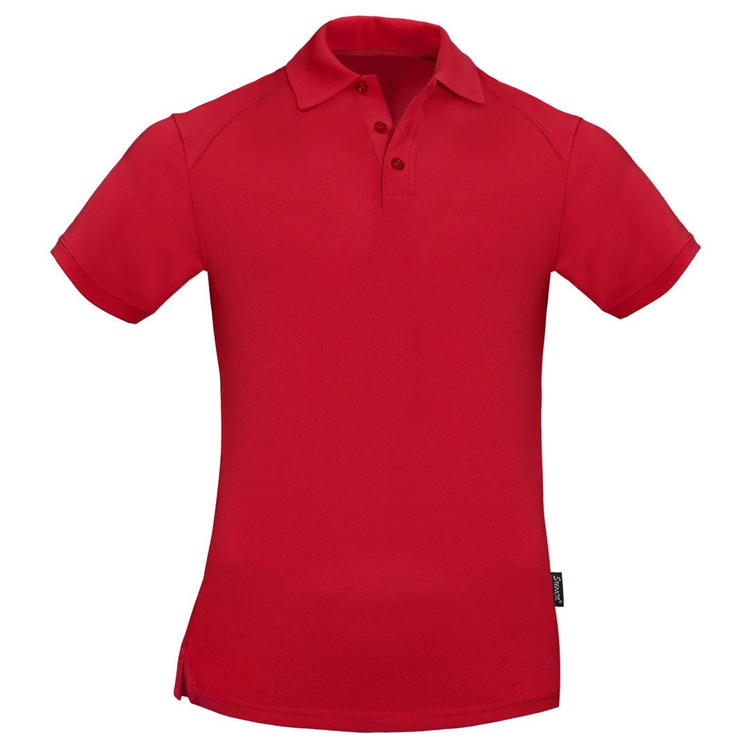 House of Uniforms The Sorona Polo | Mens | Short Sleeve Stencil Red