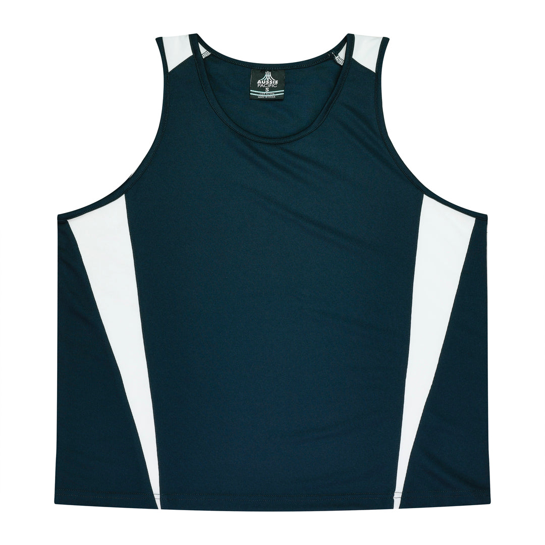 House of Uniforms The Eureka Singlet | Mens Aussie Pacific Navy/White