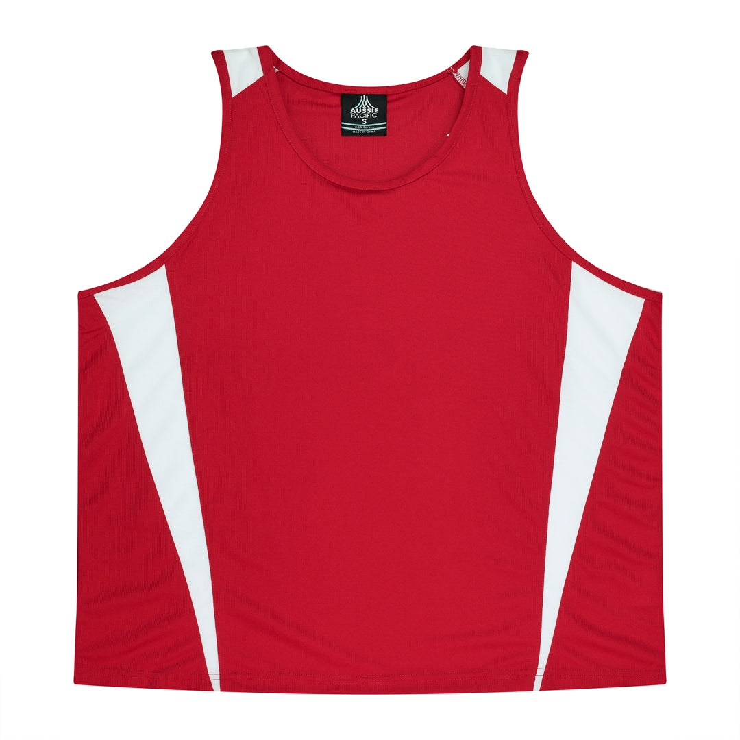 House of Uniforms The Eureka Singlet | Mens Aussie Pacific Red/White
