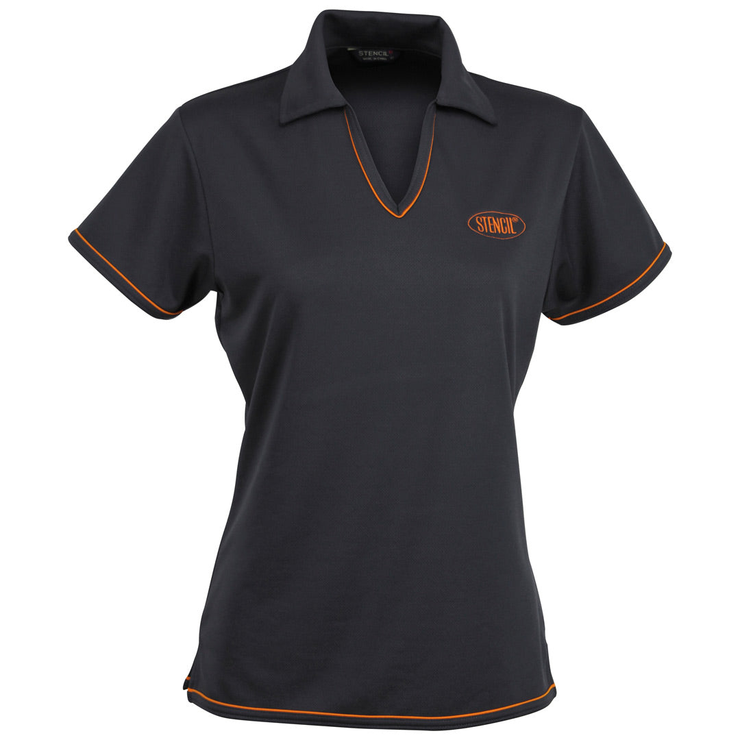 The Cool Dry Polo | Ladies | Charcoal/Orange