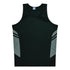 House of Uniforms The Tasman Singlet | Mens | Black Base Aussie Pacific Black/Ashe