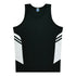 House of Uniforms The Tasman Singlet | Mens | Black Base Aussie Pacific Black/White