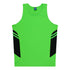 House of Uniforms The Tasman Singlet | Mens | Neon Base Aussie Pacific Neon Green/Black