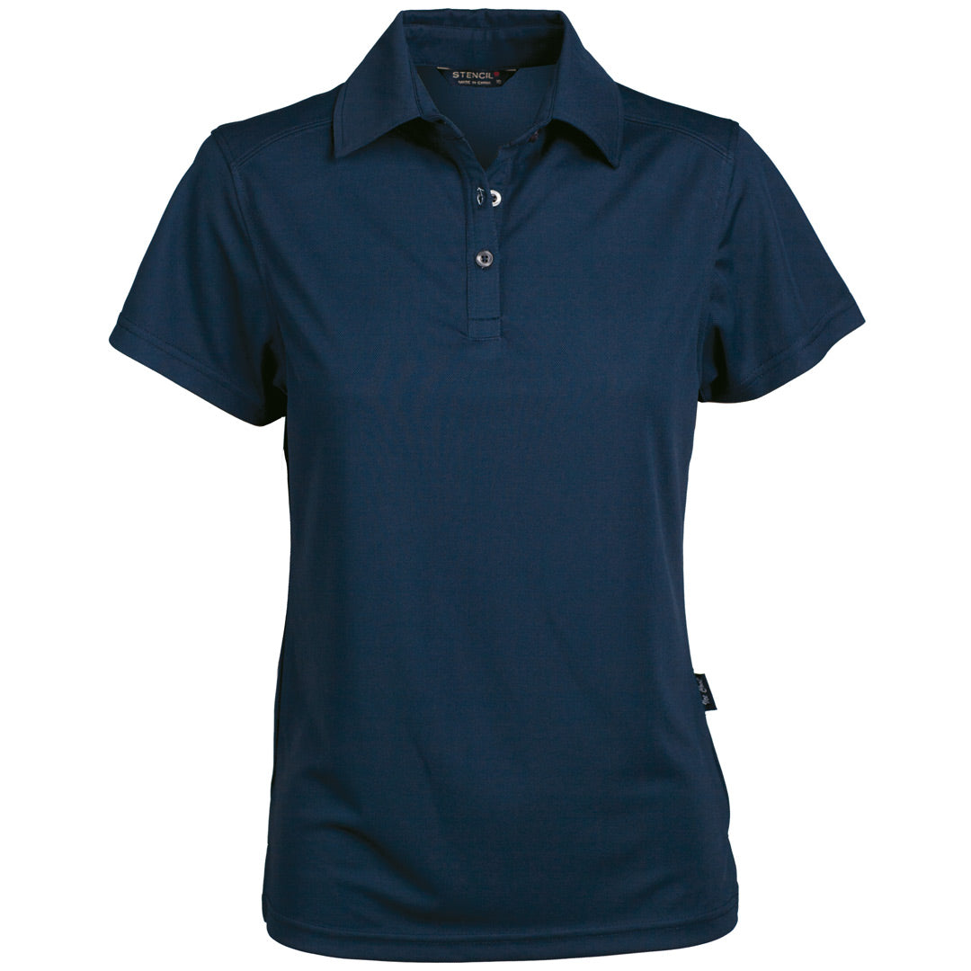 House of Uniforms The Glacier Polo | Ladies | Short Sleeve Stencil Navy