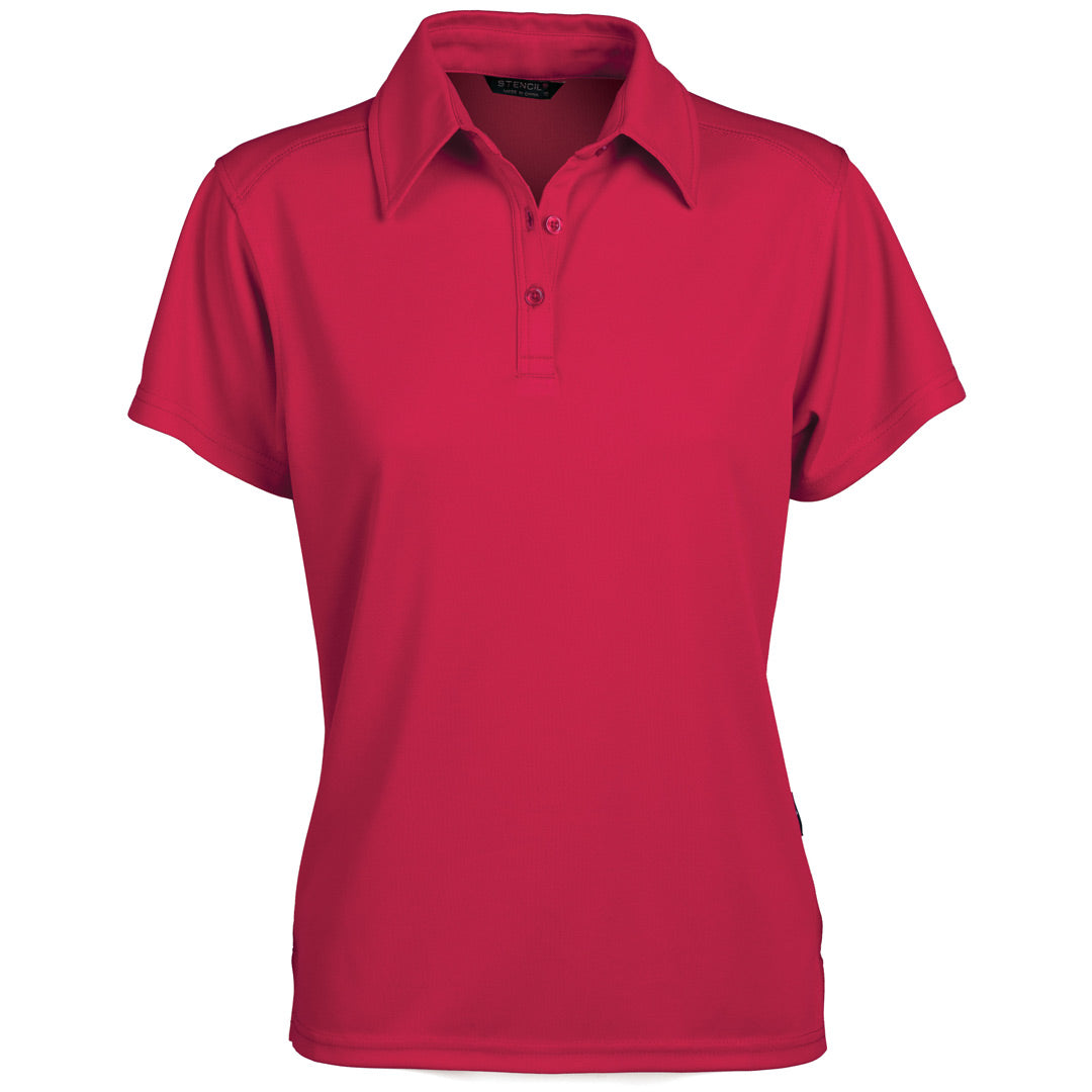 House of Uniforms The Glacier Polo | Ladies | Short Sleeve Stencil Red