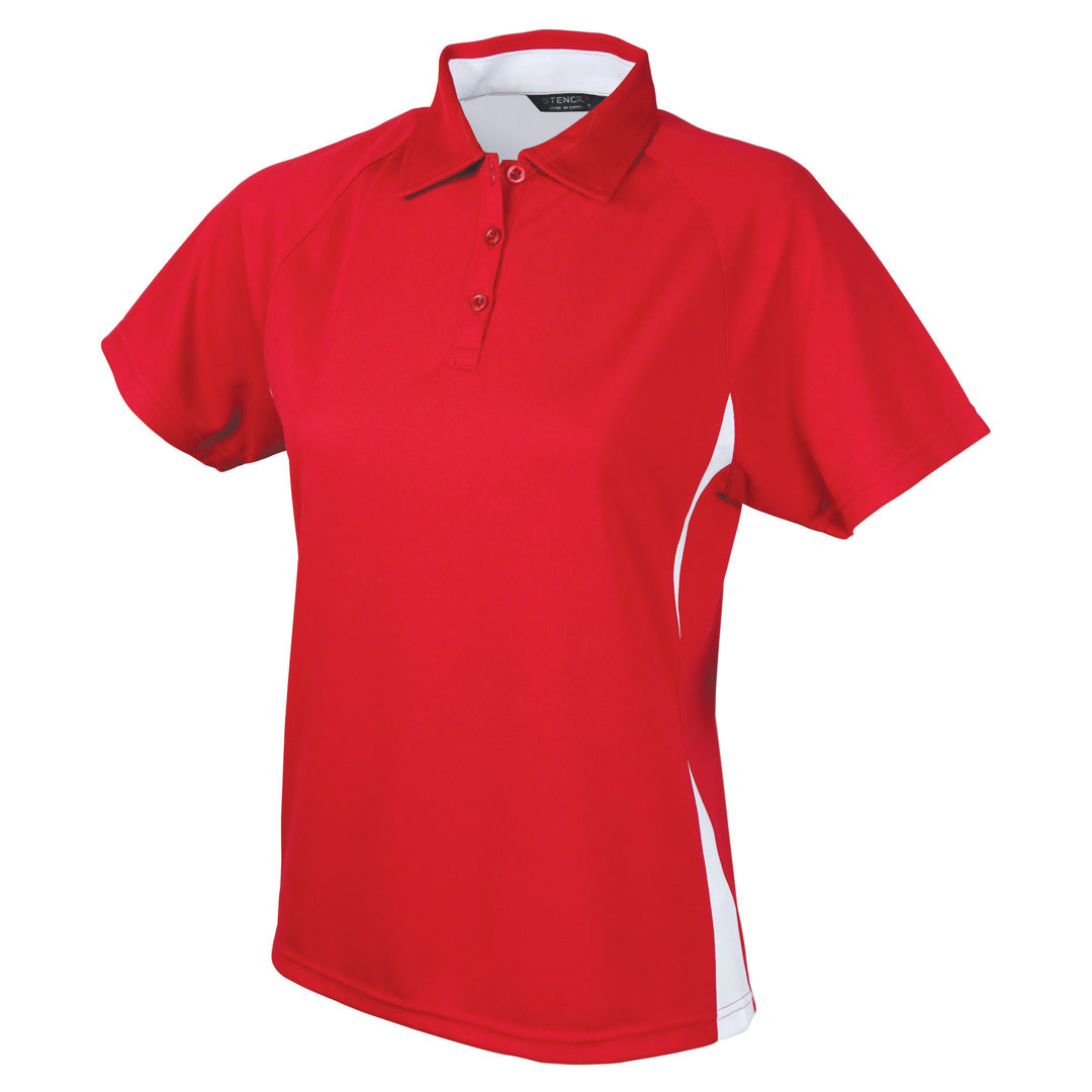 House of Uniforms The Arctic Polo | Ladies | Short Sleeve Stencil Red