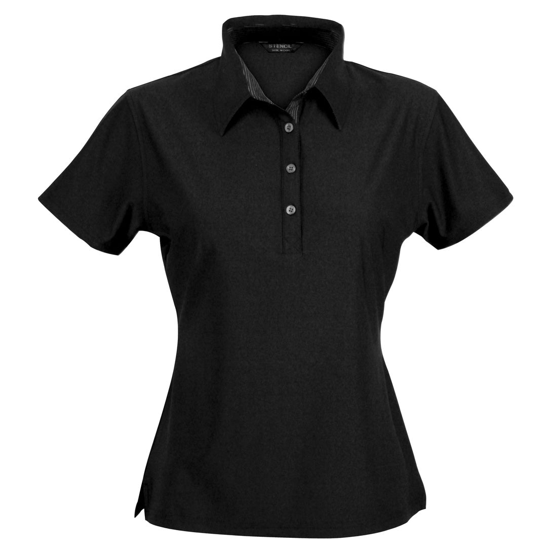 House of Uniforms The Argent Polo | Ladies | Short Sleeve Stencil Black