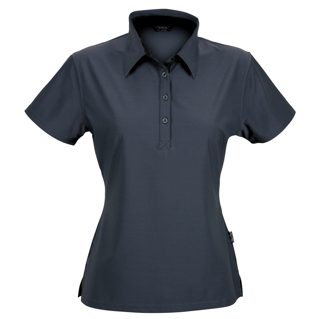 House of Uniforms The Argent Polo | Ladies | Short Sleeve Stencil Charcoal