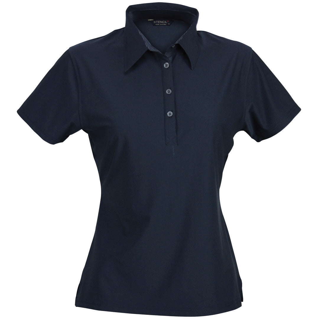 House of Uniforms The Argent Polo | Ladies | Short Sleeve Stencil Navy
