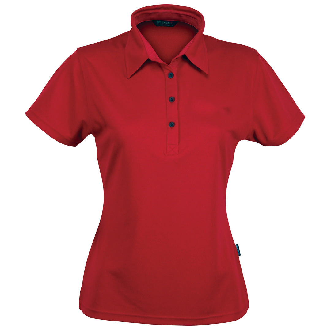 House of Uniforms The Argent Polo | Ladies | Short Sleeve Stencil Red