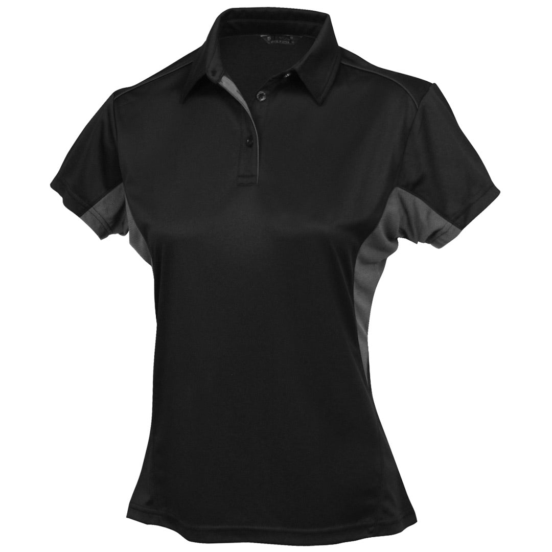 House of Uniforms The Freshen Polo | Ladies | Short Sleeve Stencil Black/Charcoal