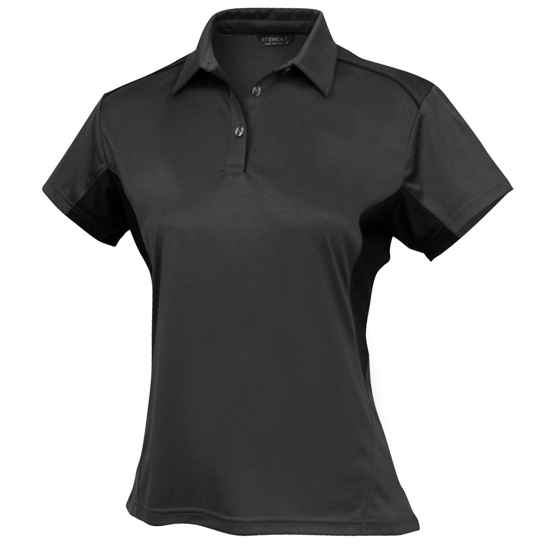 House of Uniforms The Freshen Polo | Ladies | Short Sleeve Stencil Charcoal/Black