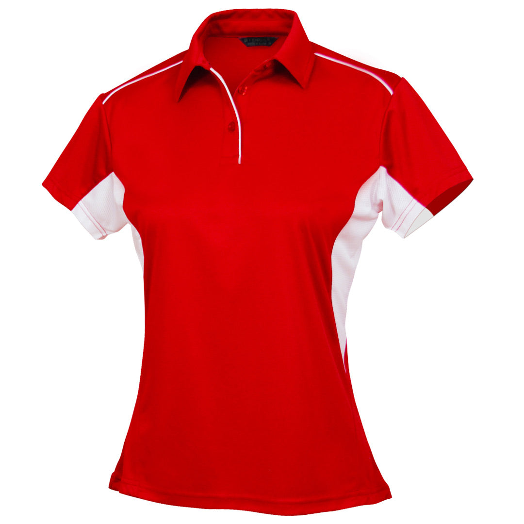 House of Uniforms The Freshen Polo | Ladies | Short Sleeve Stencil Red/White
