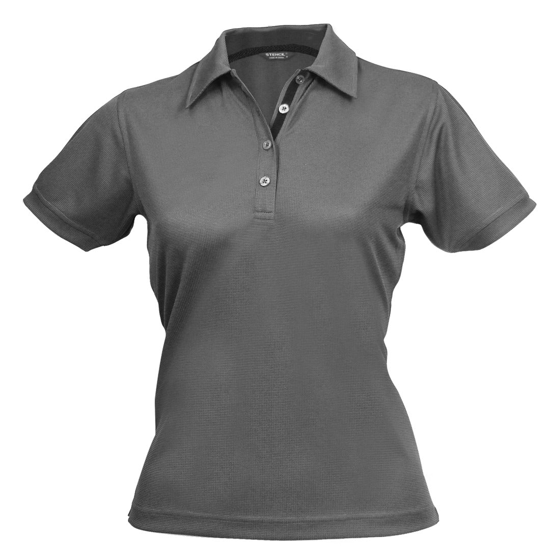 House of Uniforms The Superdry Polo | Ladies | Short Sleeve Stencil Platinum/Charcoal