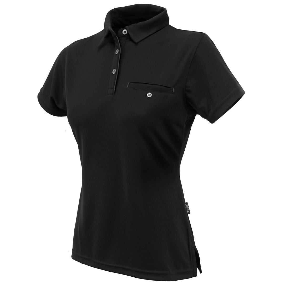 House of Uniforms The Boston Polo | Ladies | Short Sleeve Stencil Black/Charcoal
