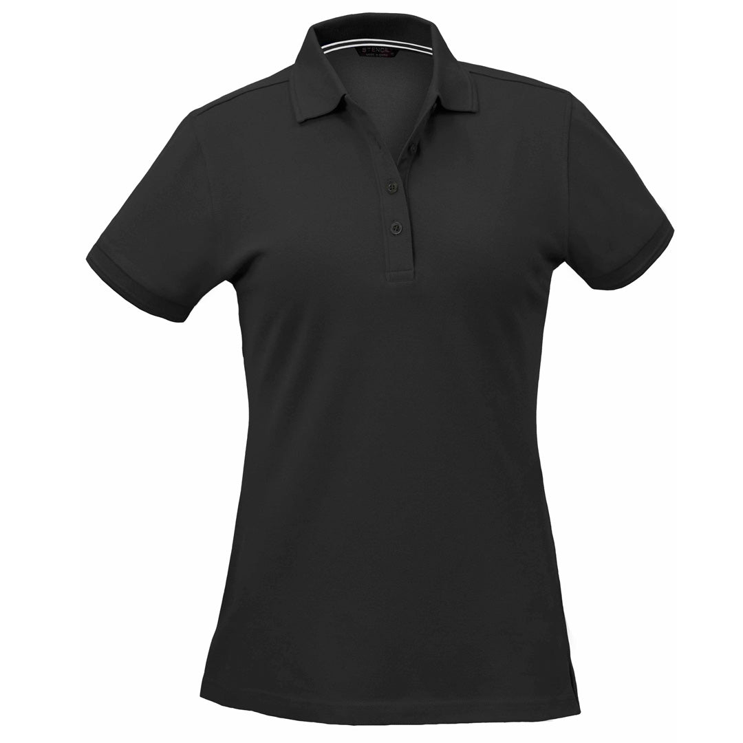 House of Uniforms The Oceanic Polo | Ladies | Short Sleeve Stencil Black