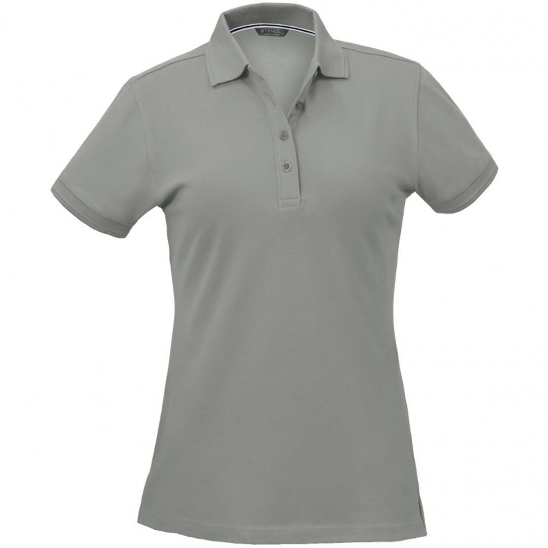 House of Uniforms The Oceanic Polo | Ladies | Short Sleeve Stencil Light Grey