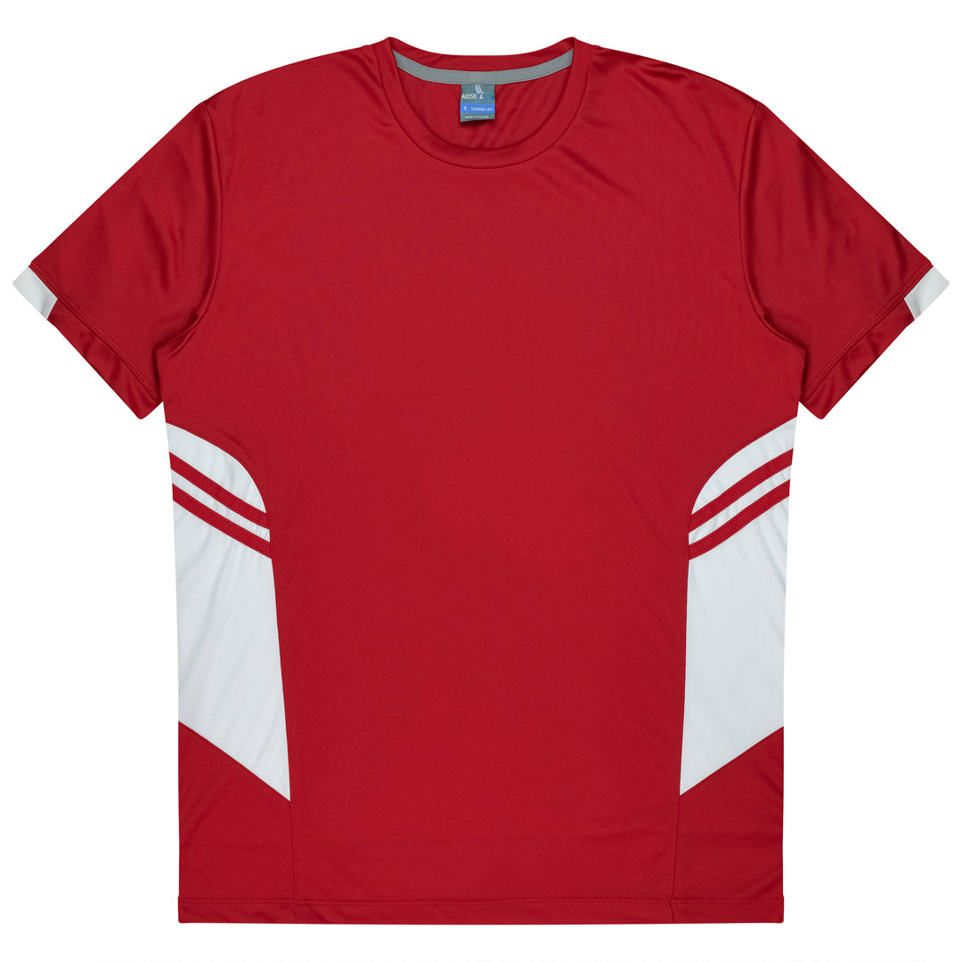 House of Uniforms The Tasman Tee | Mens | Short Sleeve | Mixed Base Aussie Pacific Red/White