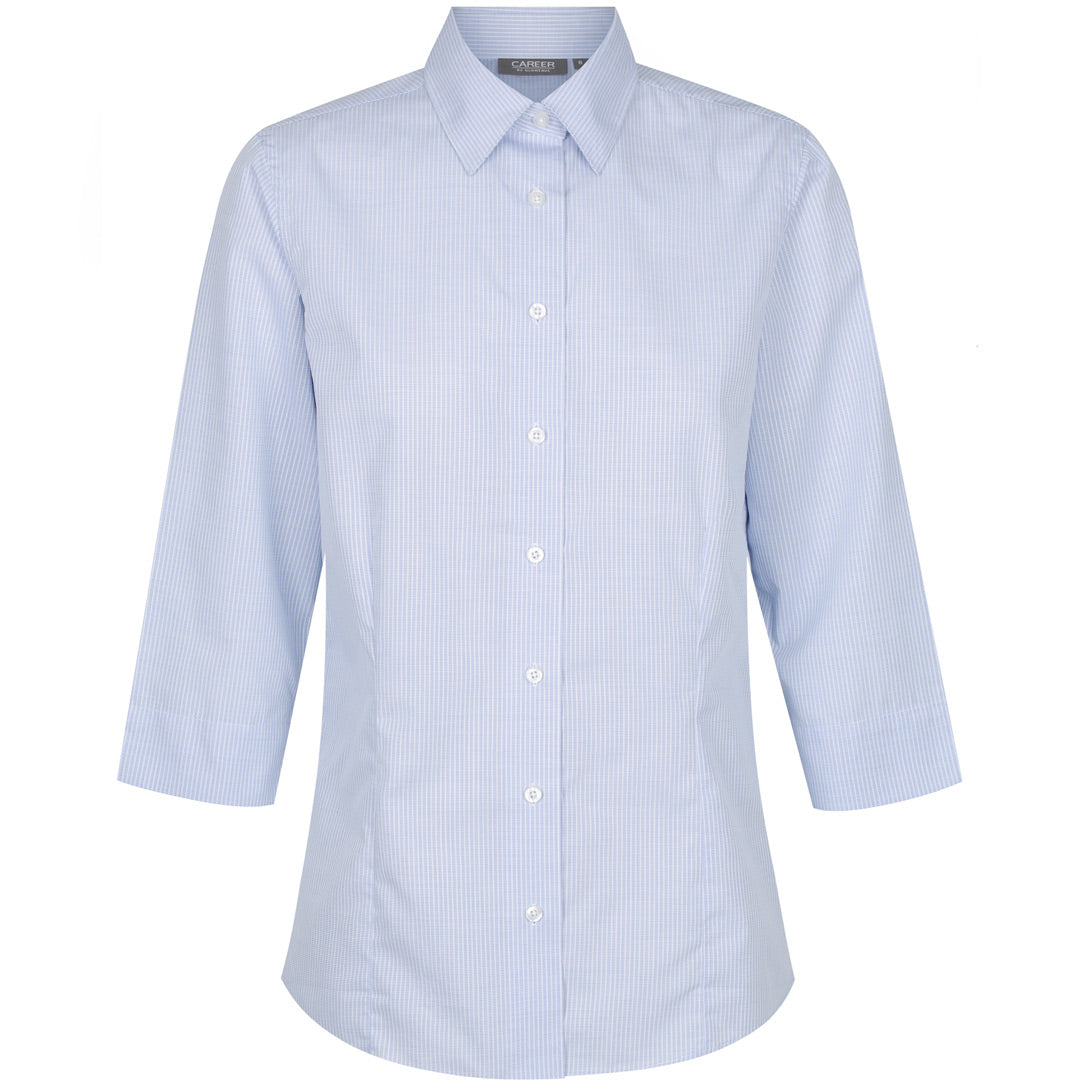 House of Uniforms The Guildford Shirt | Ladies | 3/4 Sleeve Gloweave Blue