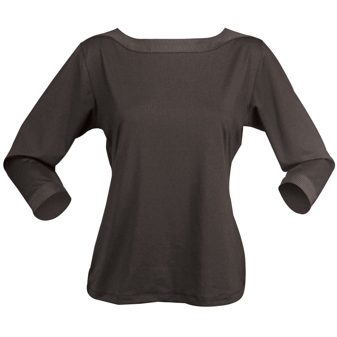 House of Uniforms The Argent Top | Ladies | 3/4 Sleeve Stencil Charcoal