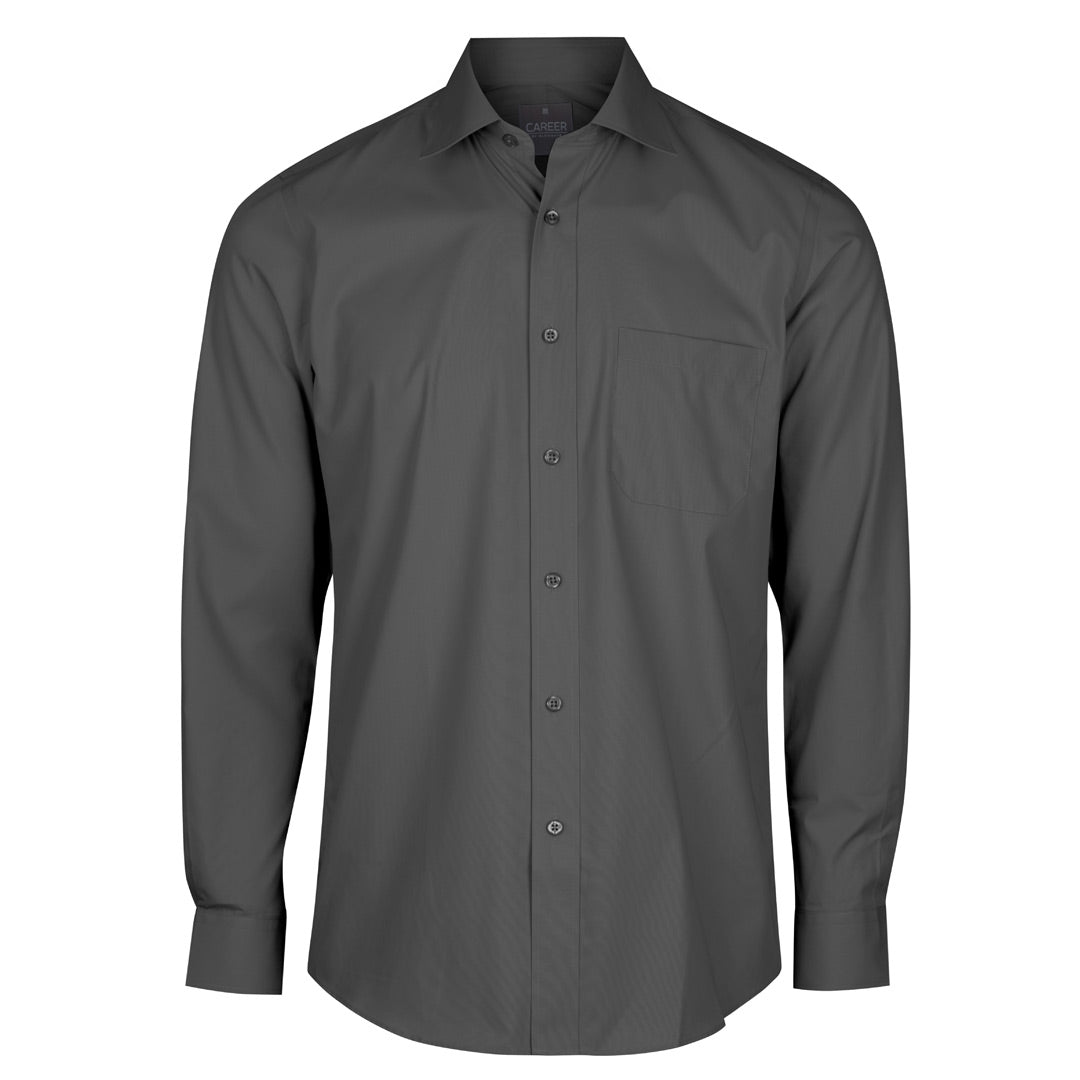 House of Uniforms The Nicholson Shirt | Mens | Long Sleeve Gloweave Charcoal