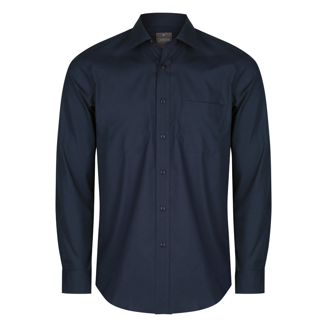 House of Uniforms The Nicholson Shirt | Mens | Long Sleeve Gloweave Navy