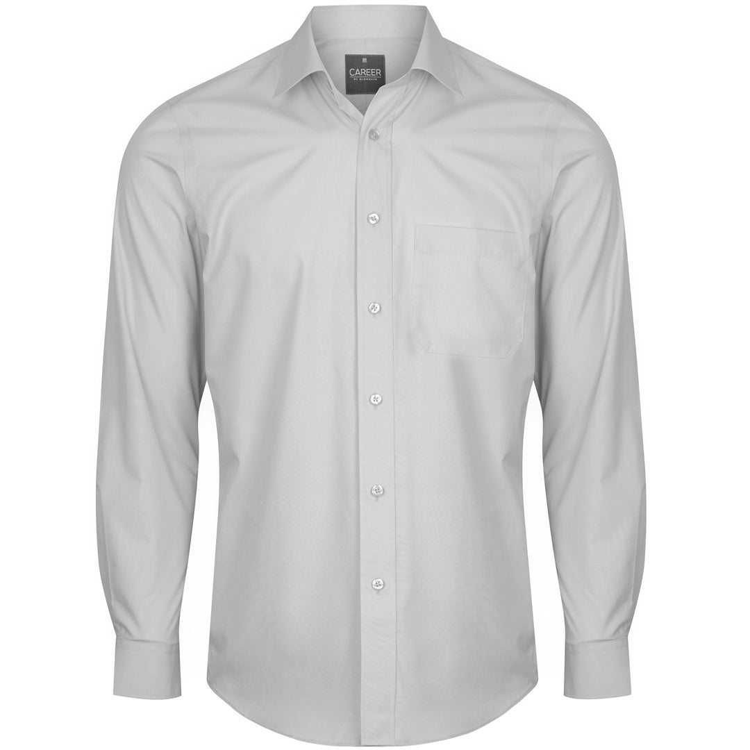 House of Uniforms The Nicholson Shirt | Mens | Long Sleeve | Plus Gloweave Silver