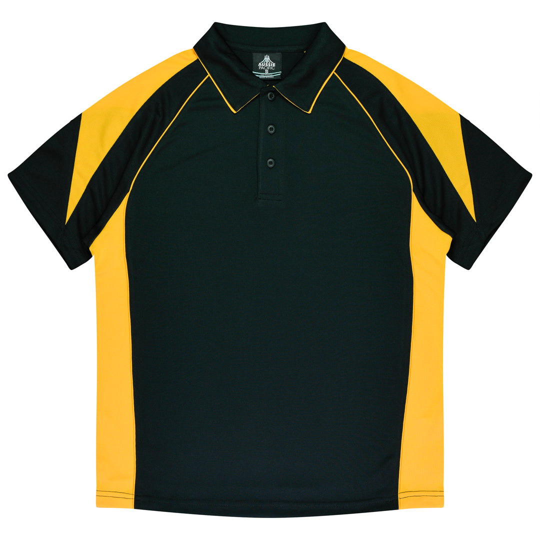 House of Uniforms The Premier Polo | Mens Aussie Pacific Black/Gold