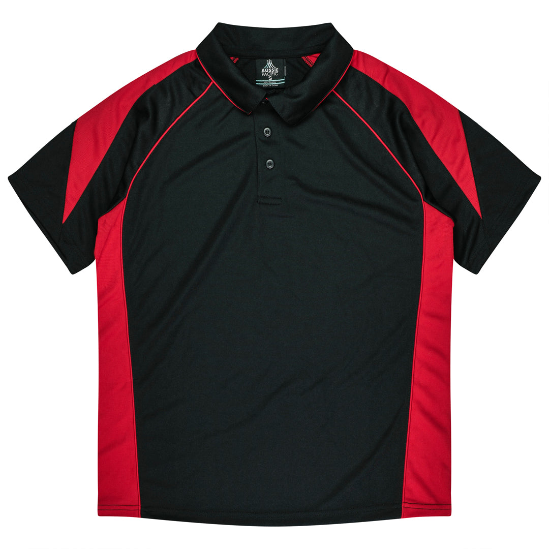 House of Uniforms The Premier Polo | Mens Aussie Pacific Black/Red